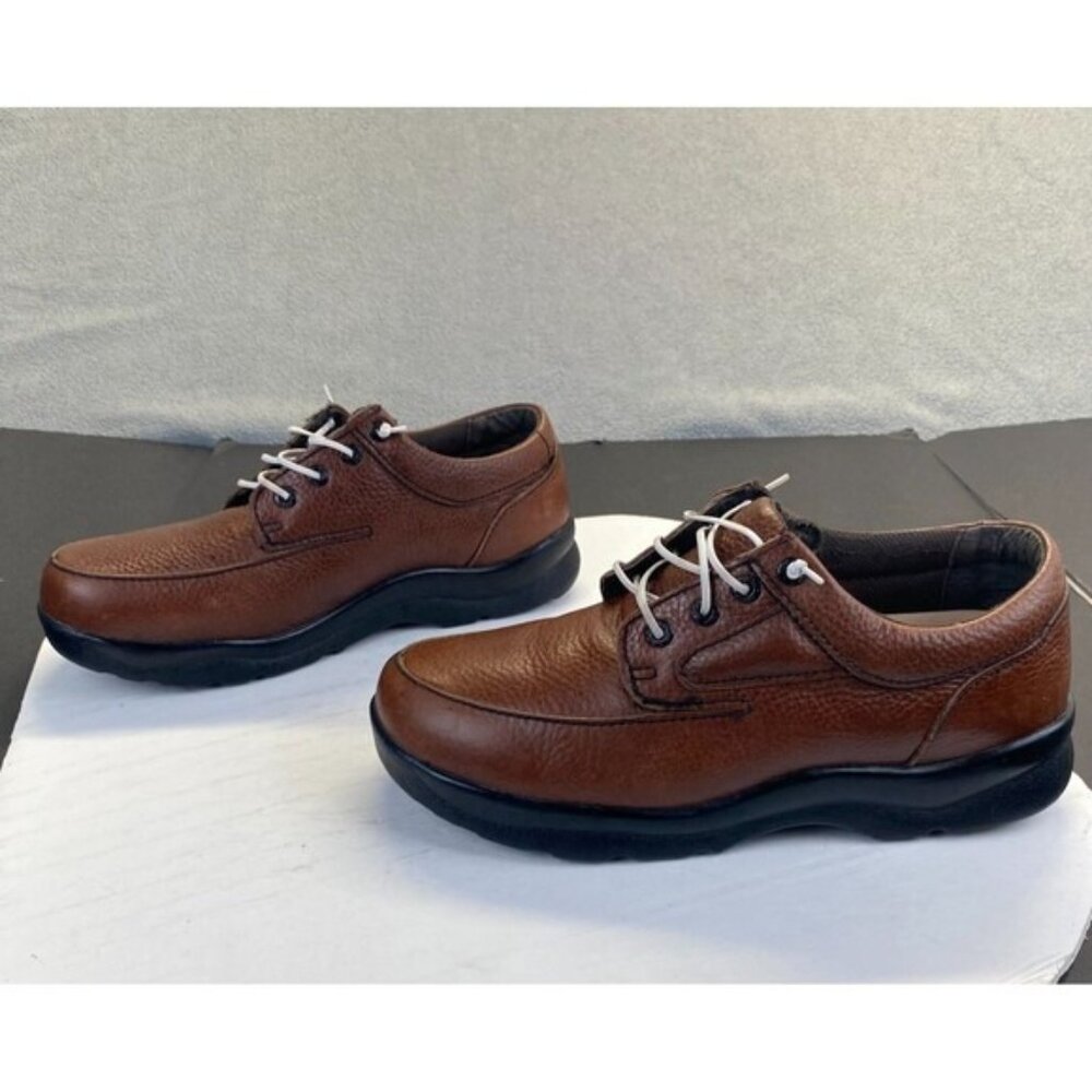 APEX ARIYA Y910 Brown Casual Walker Pebble  Leather Shoes PRS Insole,Size 11.5